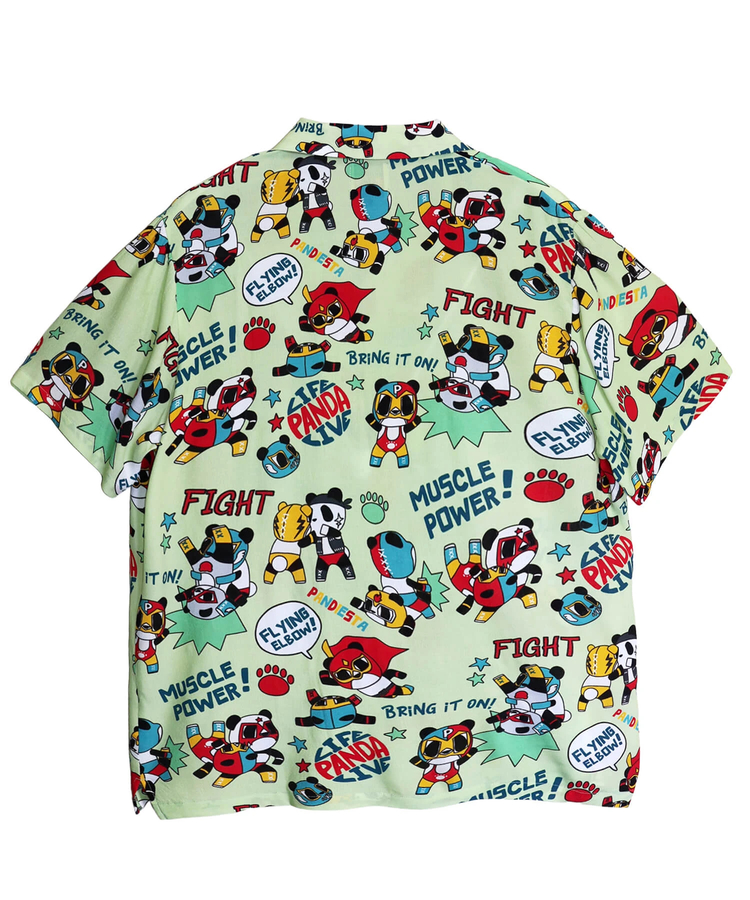 PANDIESTA(パンディエスタ) |SB 熊猫謹製 パンダゴーファイト レーヨン アロハ シャツ(526228 MENS/WOMENS）