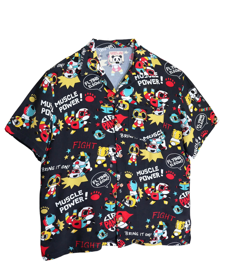 PANDIESTA(パンディエスタ) |SB 熊猫謹製 パンダゴーファイト レーヨン アロハ シャツ(526228 MENS/WOMENS）