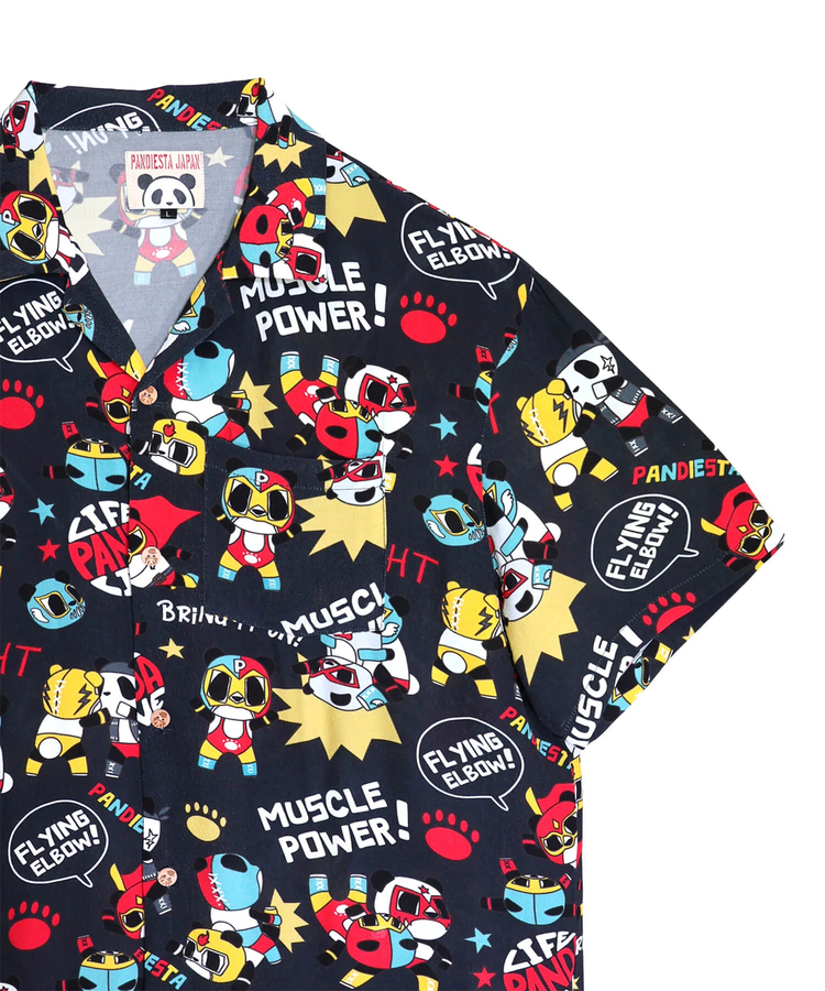 PANDIESTA(パンディエスタ) |SB 熊猫謹製 パンダゴーファイト レーヨン アロハ シャツ(526228 MENS/WOMENS）