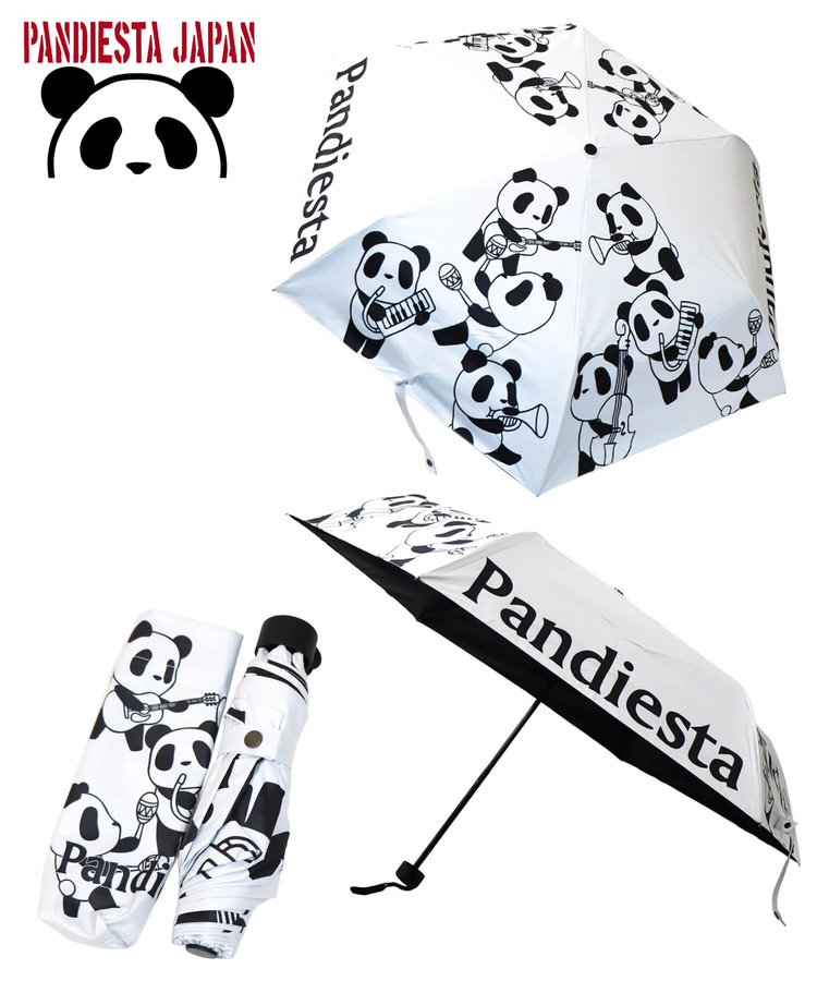 PANDIESTA(パンディエスタ) |SB 熊猫謹製 くまねこ楽団 UVコート 折りたたみ傘 晴雨兼用 ホワイト(526041 MENS/WOMENS)