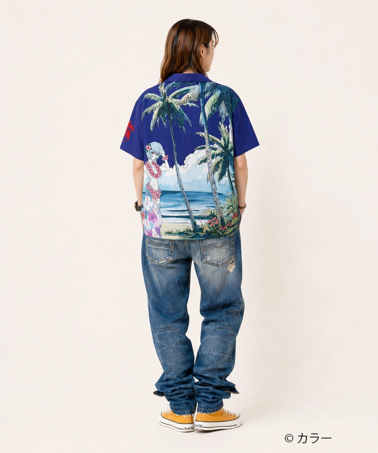 PANDIESTA(パンディエスタ) |SB 錦 EVANGELION 綾波レイ レーヨン アロハ シャツ(526352 MENS/WOMENS)