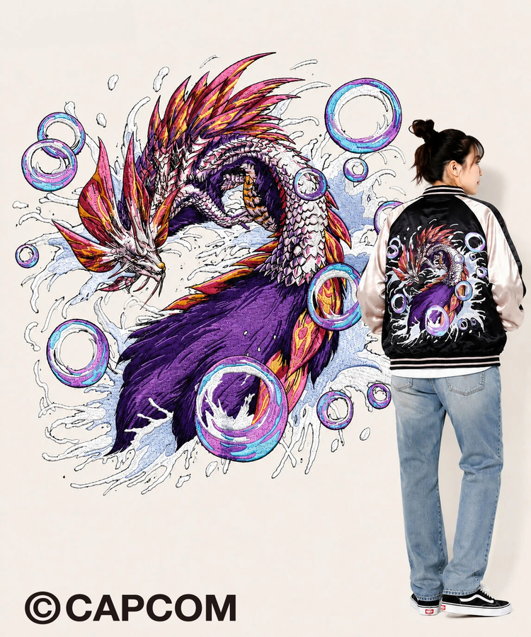 PANDIESTA(パンディエスタ) |SB MONSTER HUNTER タマミツネ 総刺繍 リバーシブル スカジャン 公式ライセンス(536351 MENS/WOMENS)