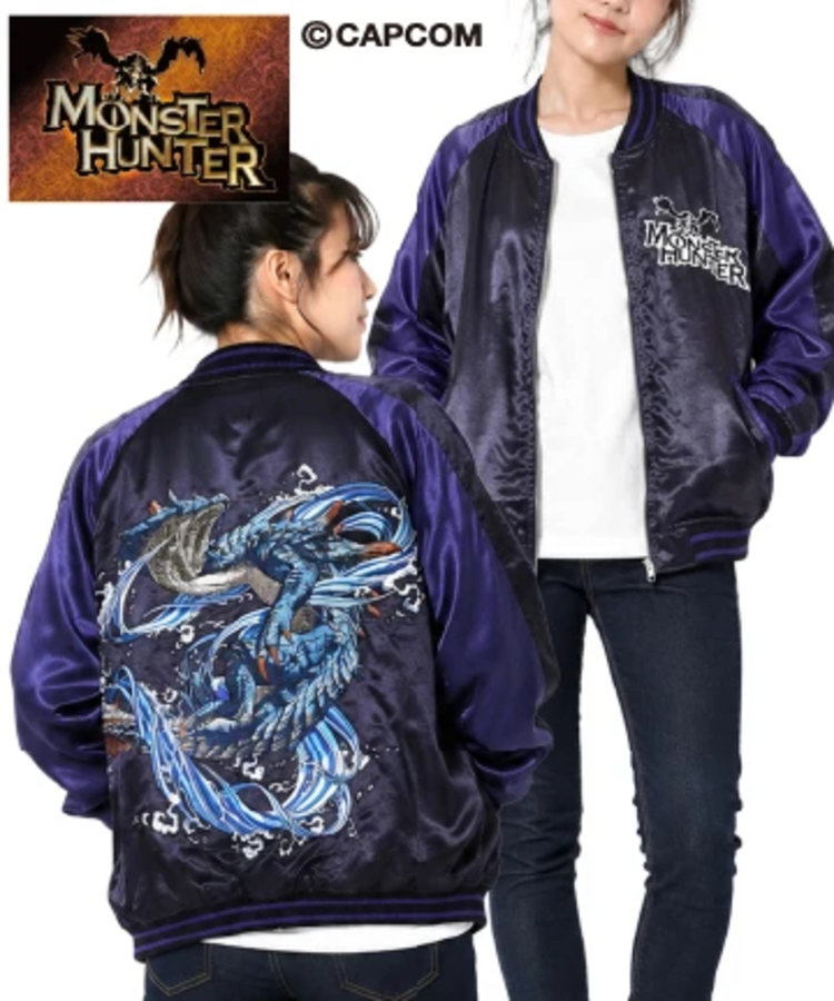 PANDIESTA(パンディエスタ) |SB MONSTER HUNTER ラギアクルス 総刺繍 リバーシブル スカジャン 公式ライセンス(536352 MENS/WOMENS)