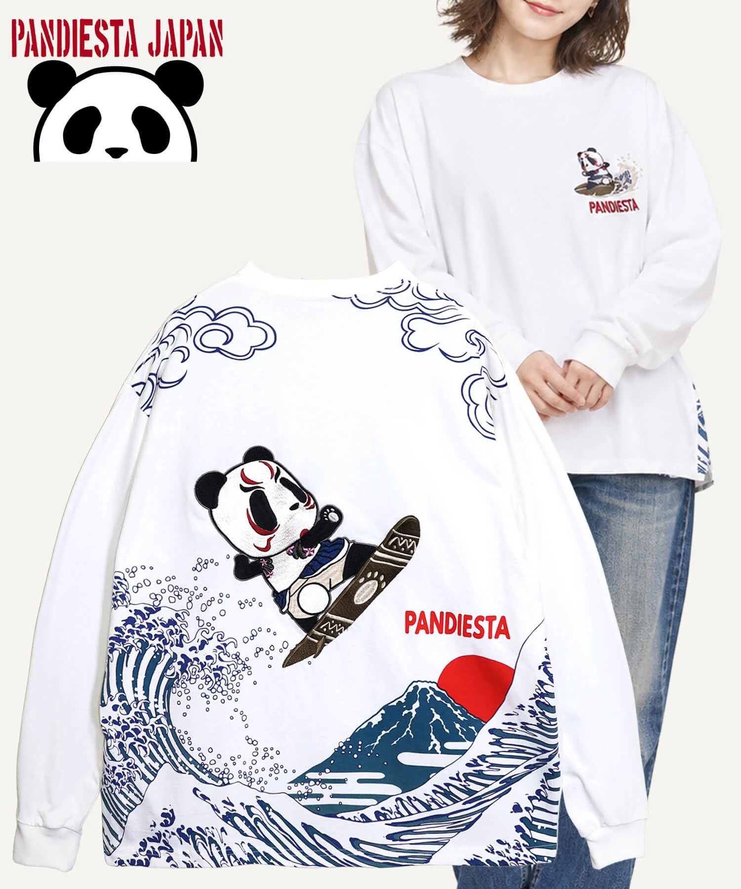 SB 熊猫物語 波富士 歌舞伎 パンダ L/S Tシャツ(536205 MENS/WOMENS