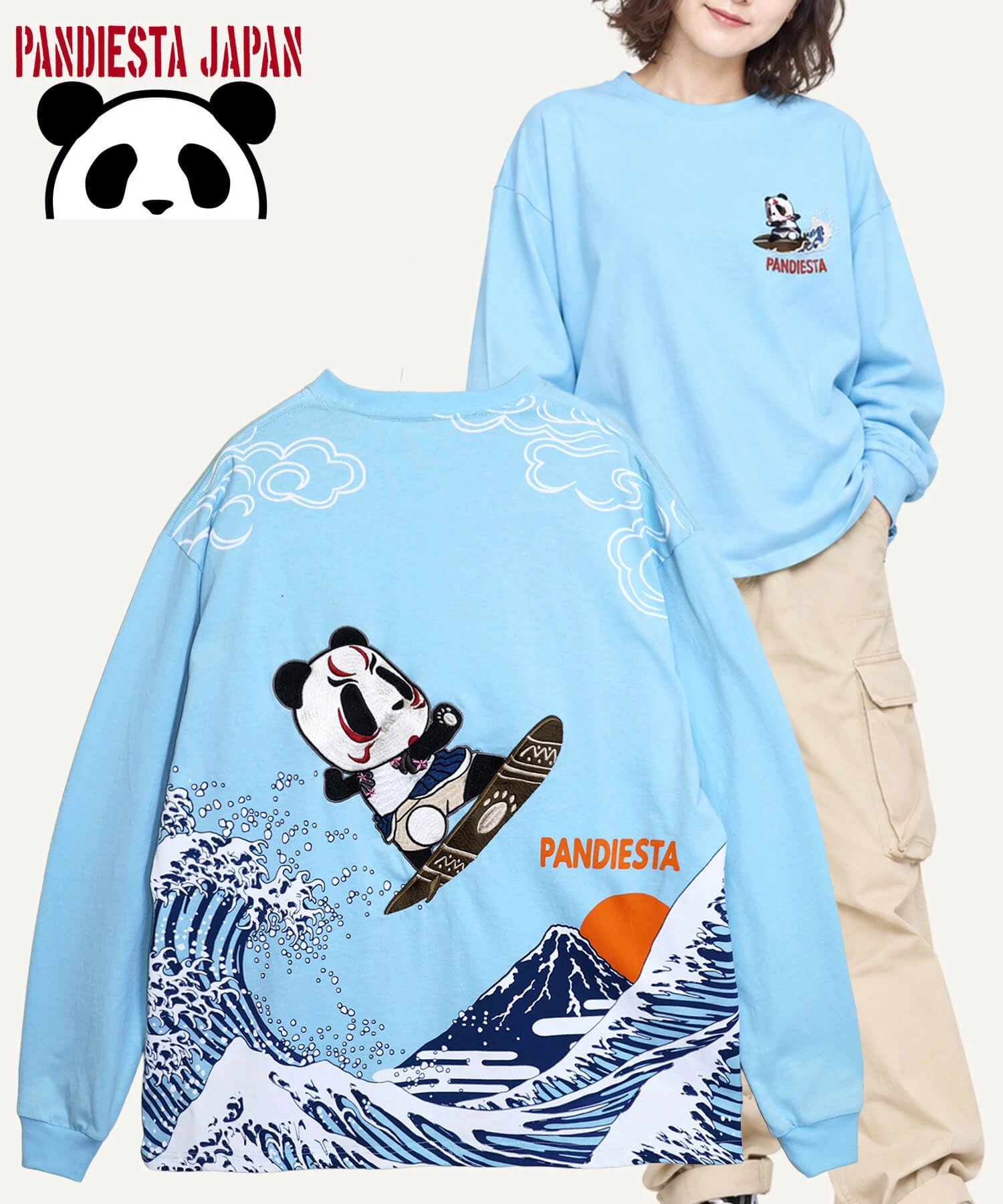 SB 熊猫物語 波富士 歌舞伎 パンダ L/S Tシャツ(536205 MENS/WOMENS