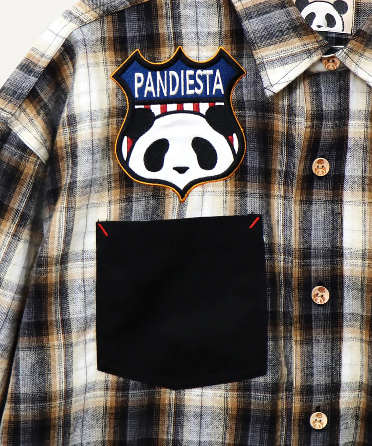 PANDIESTA(パンディエスタ) |SB PANDIESTA 空中遊覧空の旅 パンダ ネルチェック シャツ(536208 MENS/WOMENS）