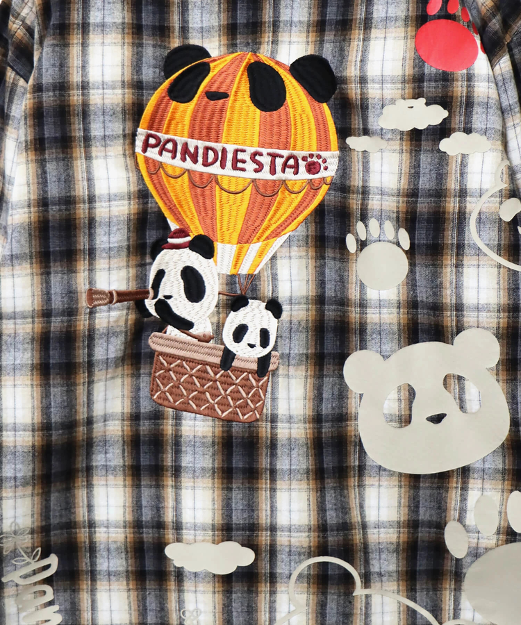 PANDIESTA(パンディエスタ) |SB PANDIESTA 空中遊覧空の旅 パンダ ネルチェック シャツ(536208 MENS/WOMENS）