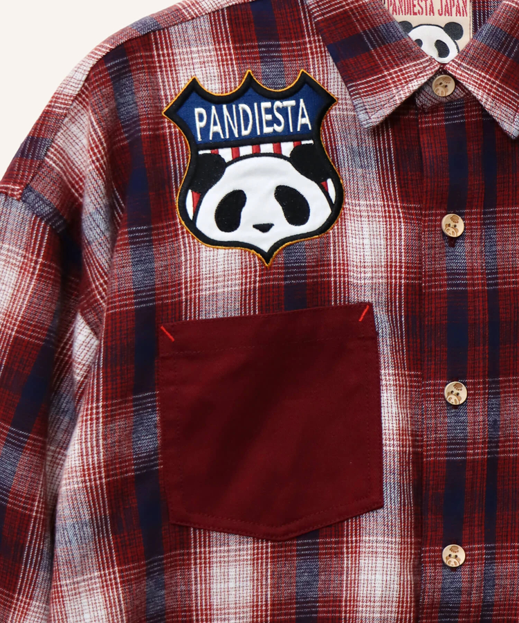 PANDIESTA(パンディエスタ) |SB PANDIESTA 空中遊覧空の旅 パンダ ネルチェック シャツ(536208 MENS/WOMENS）
