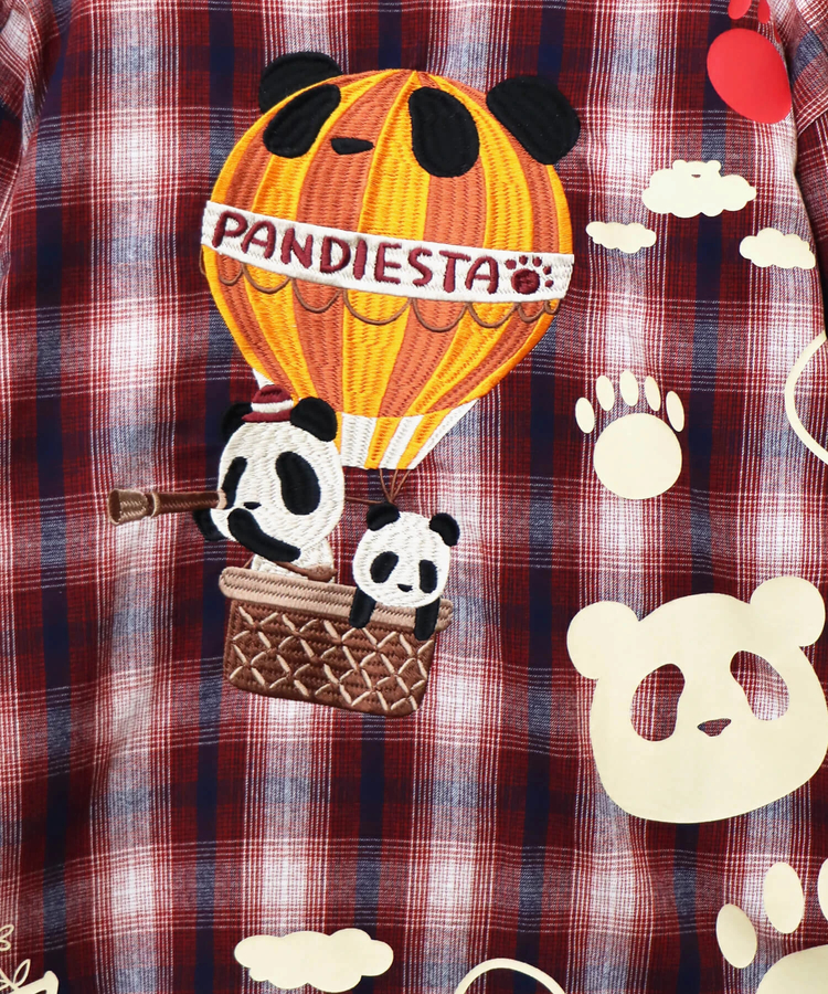 PANDIESTA(パンディエスタ) |SB PANDIESTA 空中遊覧空の旅 パンダ ネルチェック シャツ(536208 MENS/WOMENS）