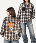 PANDIESTA(パンディエスタ) |SB PANDIESTA 空中遊覧空の旅 パンダ ネルチェック シャツ(536208 MENS/WOMENS）
