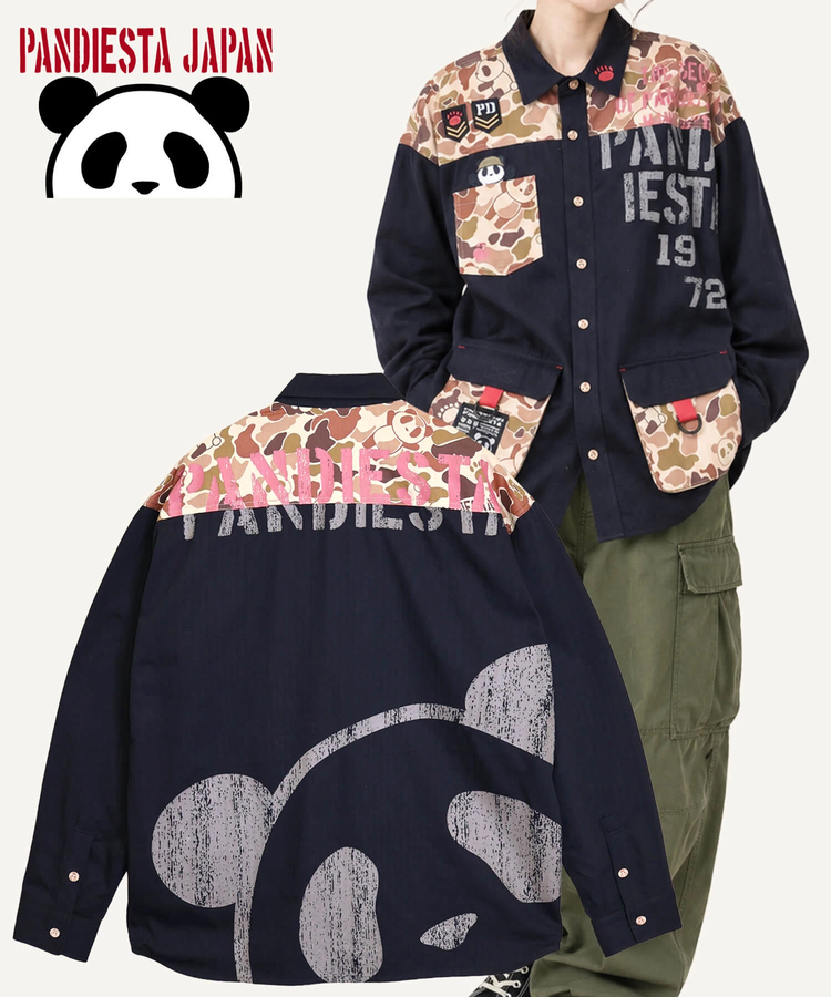 PANDIESTA(パンディエスタ) |SB PANDIESTA カモフラパンダ ミリタリー シャツ ジャケット(536209 MENS/WOMENS）