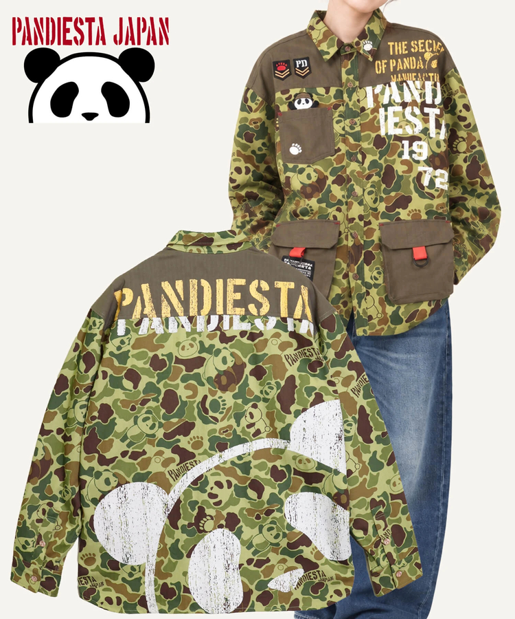 PANDIESTA(パンディエスタ) |SB PANDIESTA カモフラパンダ ミリタリー シャツ ジャケット(536209 MENS/WOMENS）