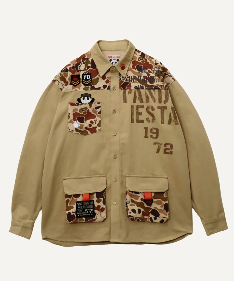 PANDIESTA(パンディエスタ) |SB PANDIESTA カモフラパンダ ミリタリー シャツ ジャケット(536209 MENS/WOMENS）