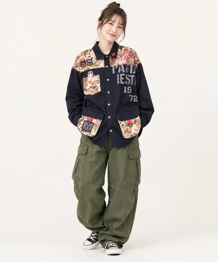 PANDIESTA(パンディエスタ) |SB PANDIESTA カモフラパンダ ミリタリー シャツ ジャケット(536209 MENS/WOMENS）