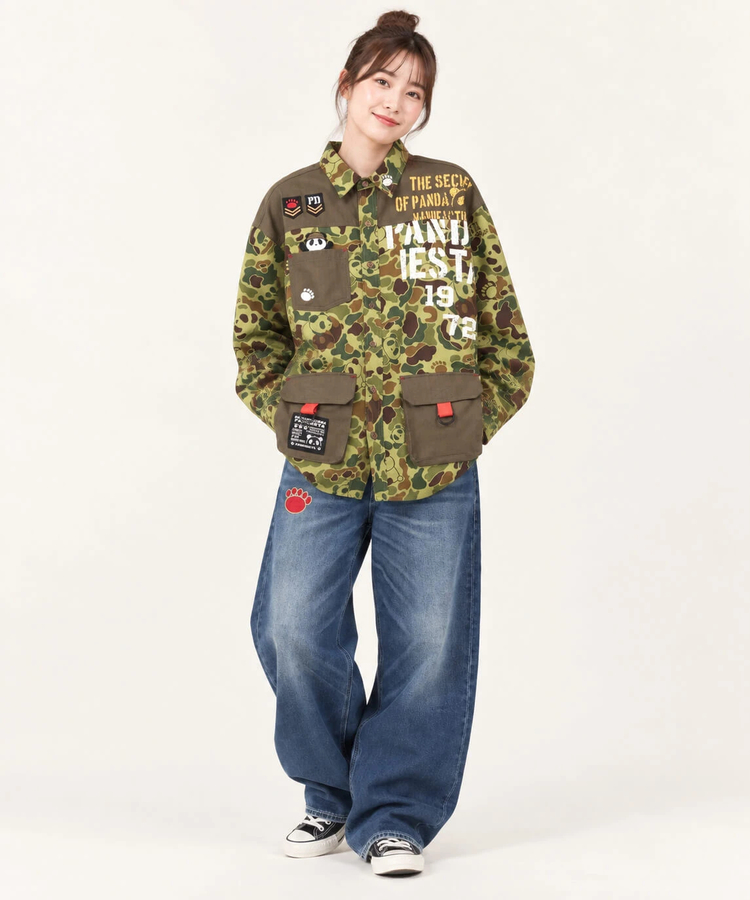 PANDIESTA(パンディエスタ) |SB PANDIESTA カモフラパンダ ミリタリー シャツ ジャケット(536209 MENS/WOMENS）