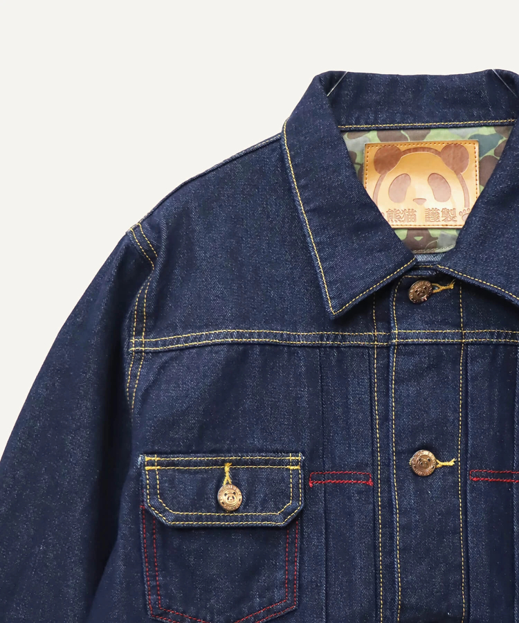 SB 熊猫謹製 ギターバトル パンダ 刺繍 デニム トラッカー ジャケット