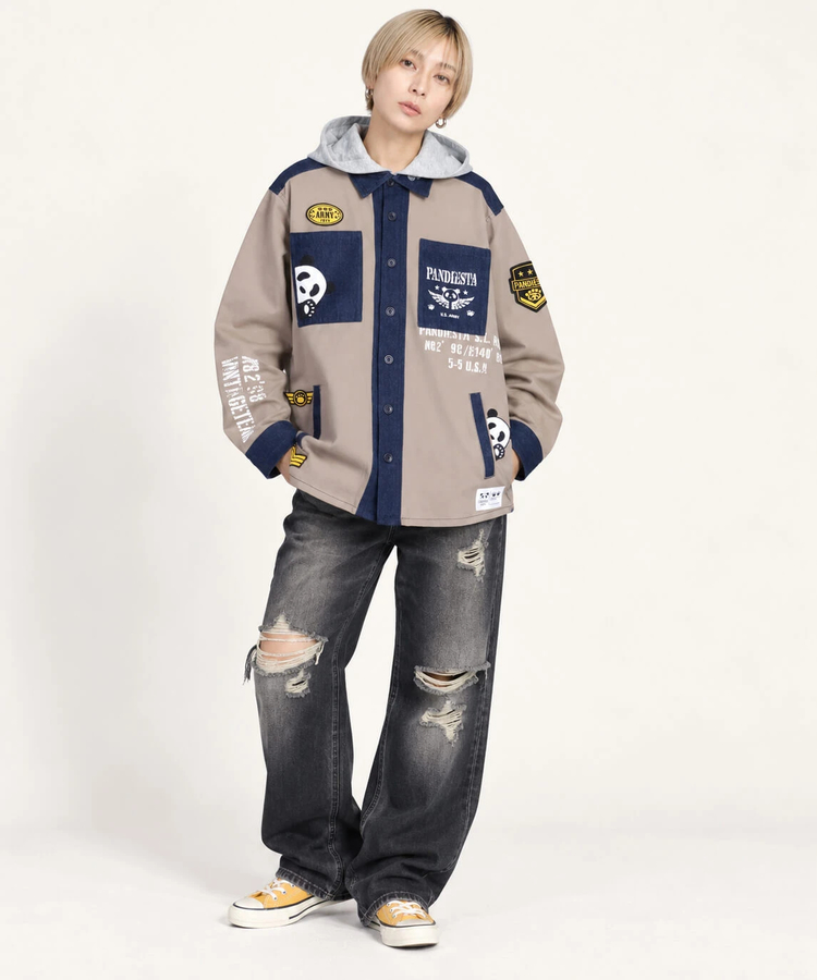 PANDIESTA(パンディエスタ) |SB PANDIESTA デニム 切替 ミリタリー パーカー ジャケット(536950 MENS/WOMENS）