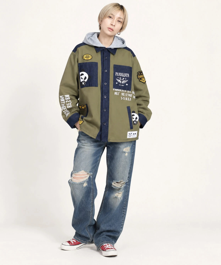 PANDIESTA(パンディエスタ) |SB PANDIESTA デニム 切替 ミリタリー パーカー ジャケット(536950 MENS/WOMENS）