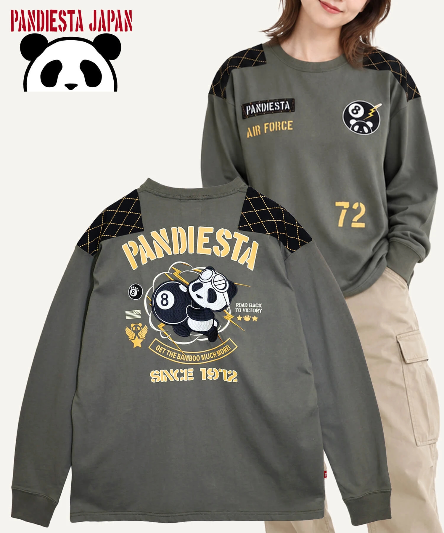 SB PANDIESTA エイトボール パンダ ミリタリー L/STee(536955 MENS