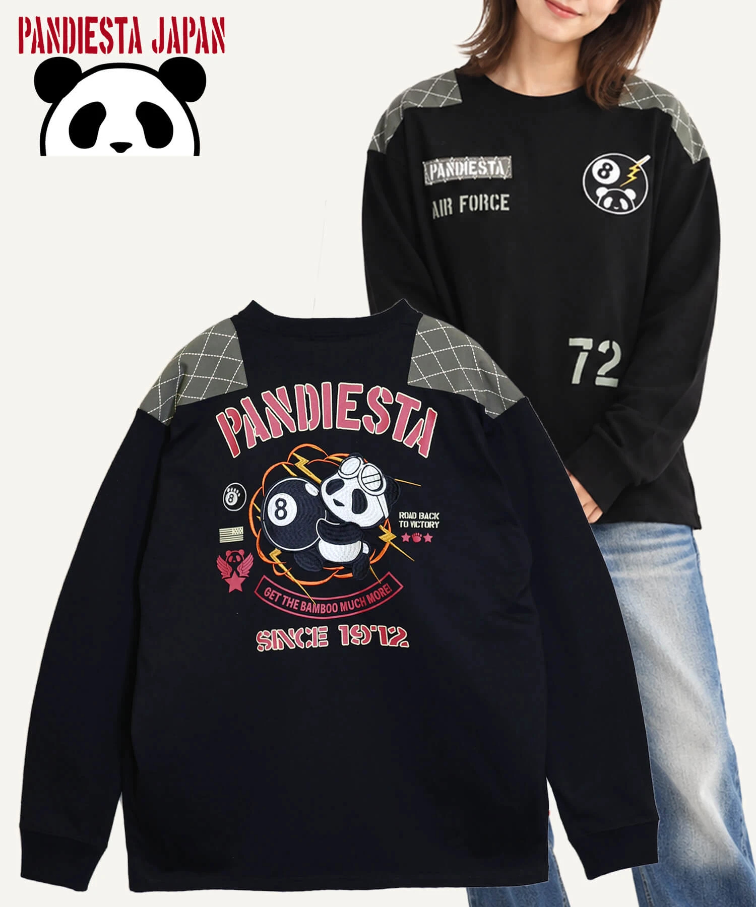 SB PANDIESTA エイトボール パンダ ミリタリー L/STee(536955 MENS