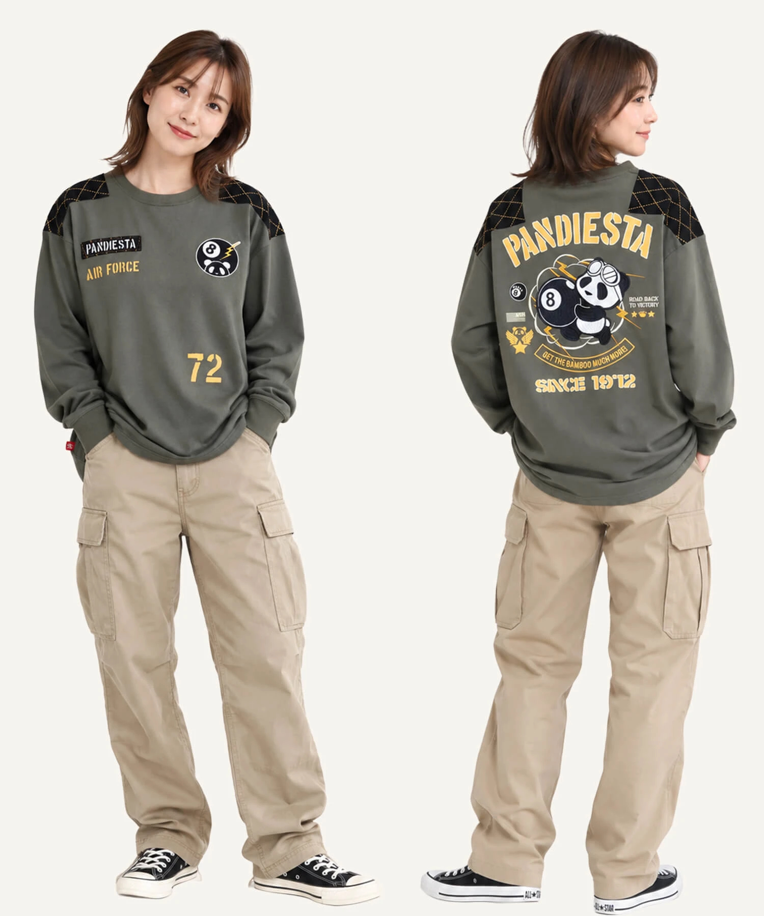 SB PANDIESTA エイトボール パンダ ミリタリー L/STee(536955 MENS