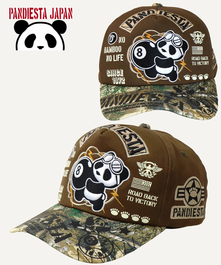 PANDIESTA(パンディエスタ) |SB PANDIESTA エイトボール パンダ ミリタリー カーブバイザー キャップ(536958 MENS/WOMENS）