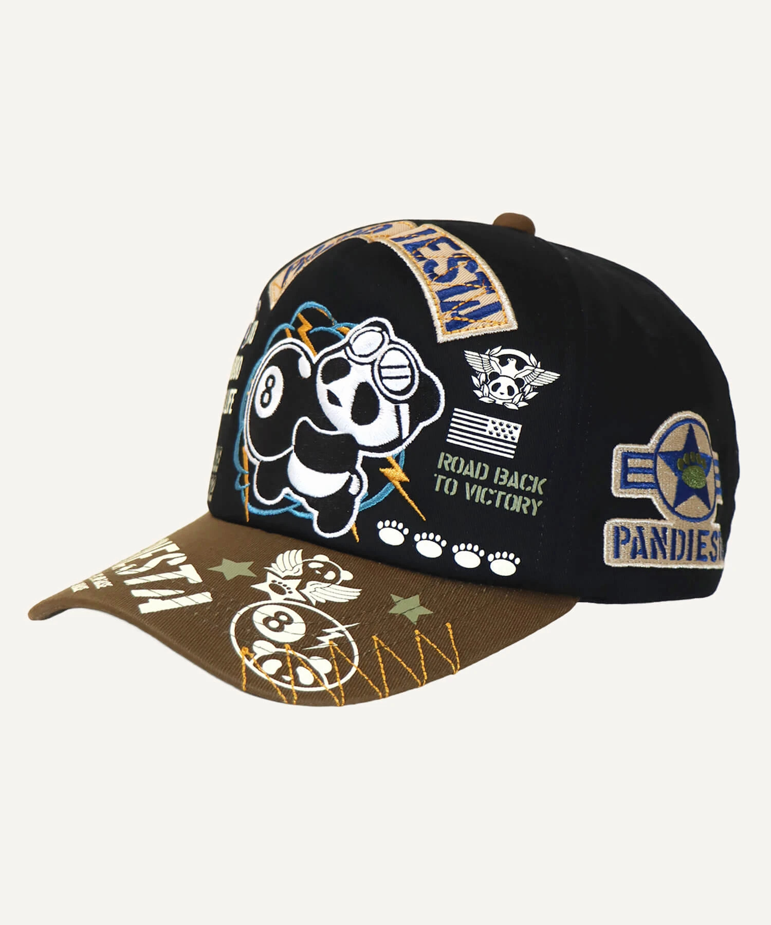 SB PANDIESTA エイトボール パンダ ミリタリー カーブバイザー