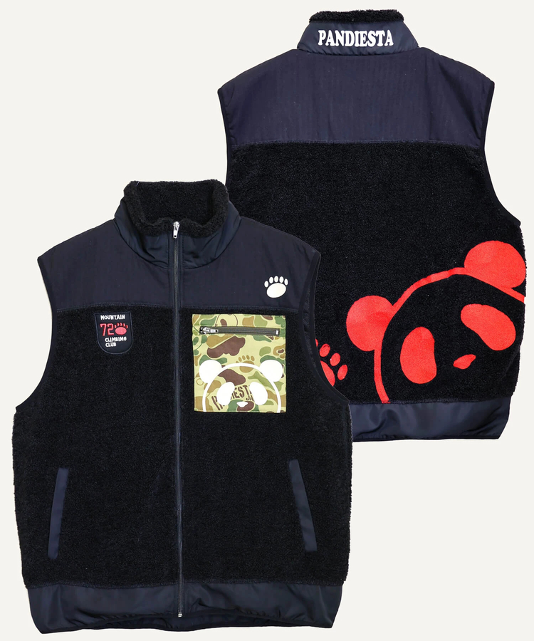 PANDIESTA(パンディエスタ) |SB PANDIESTA カモフラパンダ ボアフリース ベスト(536212 MENS/WOMENS）