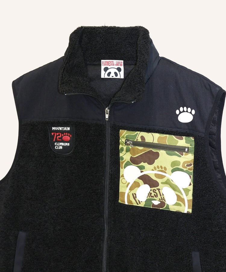 PANDIESTA(パンディエスタ) |SB PANDIESTA カモフラパンダ ボアフリース ベスト(536212 MENS/WOMENS）