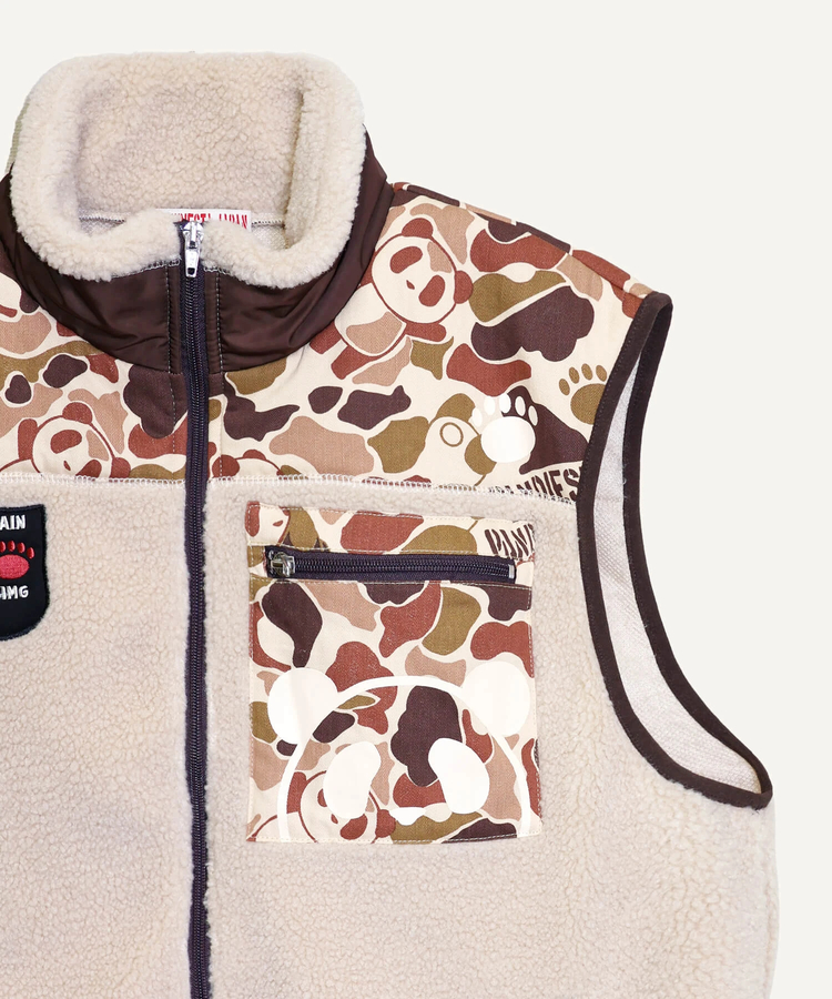 PANDIESTA(パンディエスタ) |SB PANDIESTA カモフラパンダ ボアフリース ベスト(536212 MENS/WOMENS）