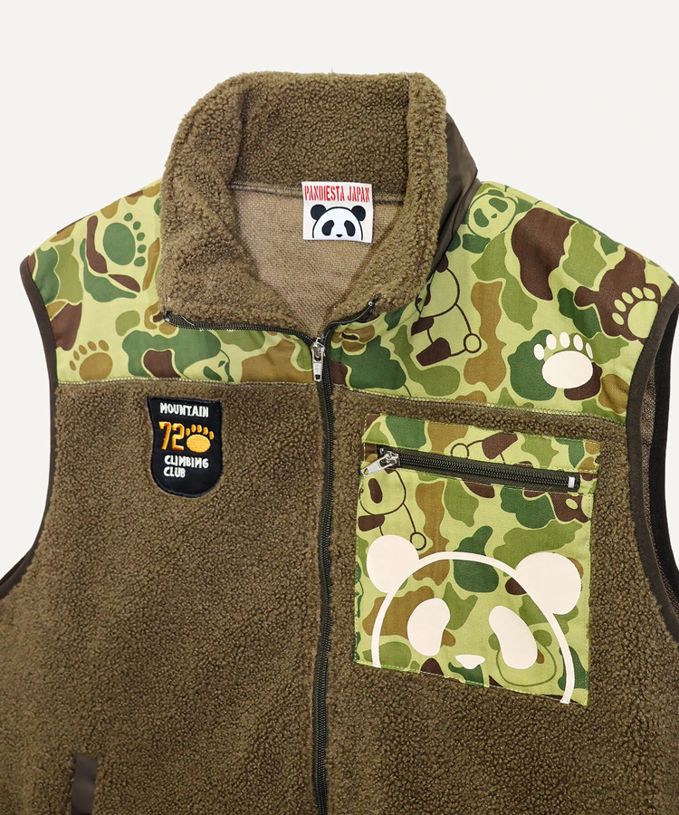 PANDIESTA(パンディエスタ) |SB PANDIESTA カモフラパンダ ボアフリース ベスト(536212 MENS/WOMENS）