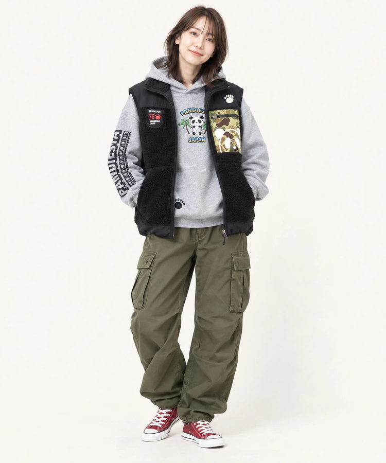PANDIESTA(パンディエスタ) |SB PANDIESTA カモフラパンダ ボアフリース ベスト(536212 MENS/WOMENS）