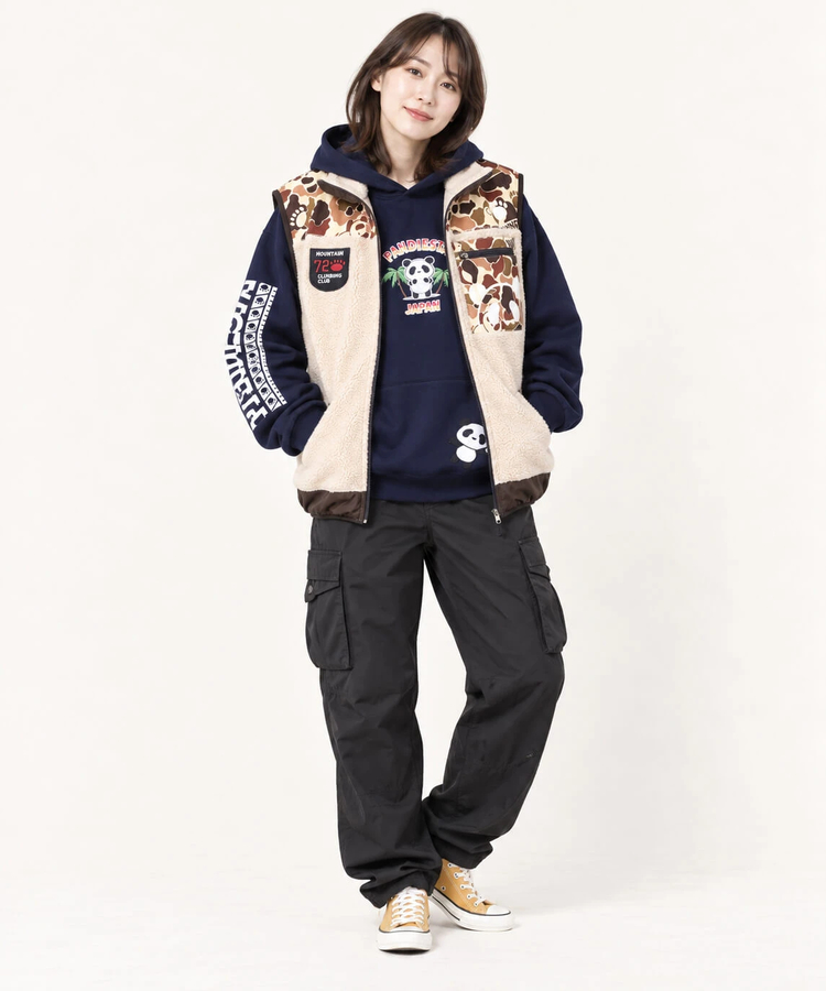 PANDIESTA(パンディエスタ) |SB PANDIESTA カモフラパンダ ボアフリース ベスト(536212 MENS/WOMENS）