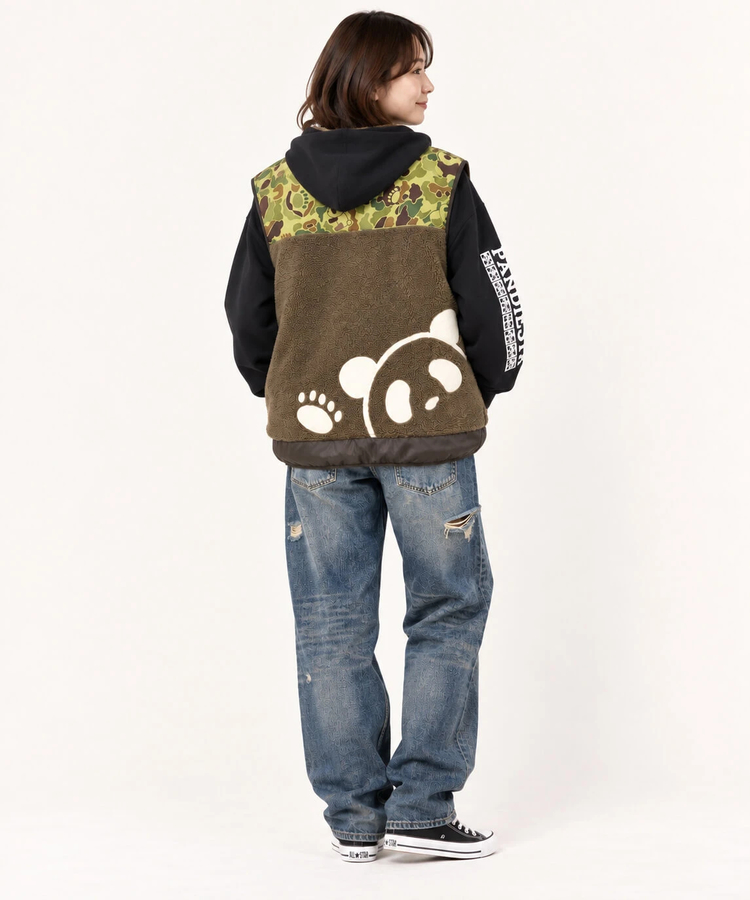 PANDIESTA(パンディエスタ) |SB PANDIESTA カモフラパンダ ボアフリース ベスト(536212 MENS/WOMENS）