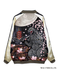 PANDIESTA(パンディエスタ) |SB ゴジラ 錦nishiki 月下桜 ゴジラ リバーシブル スカジャン ブラック(564362 MENS)