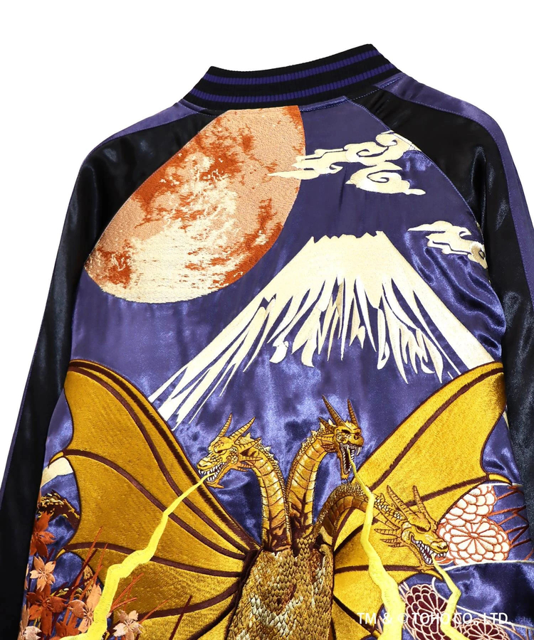 PANDIESTA(パンディエスタ) |SB ゴジラ 錦nishiki 月下富士 キングギドラ リバーシブル スカジャン ネイビー(564364 MENS)
